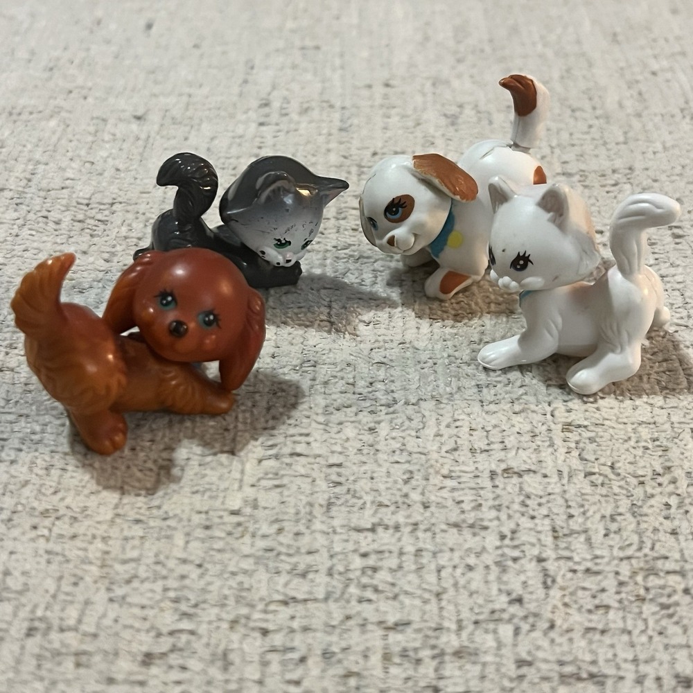 Kenner Littlest Pet Shop Cats Dogs Set of 4‎ Vintage Figures Toys 1993